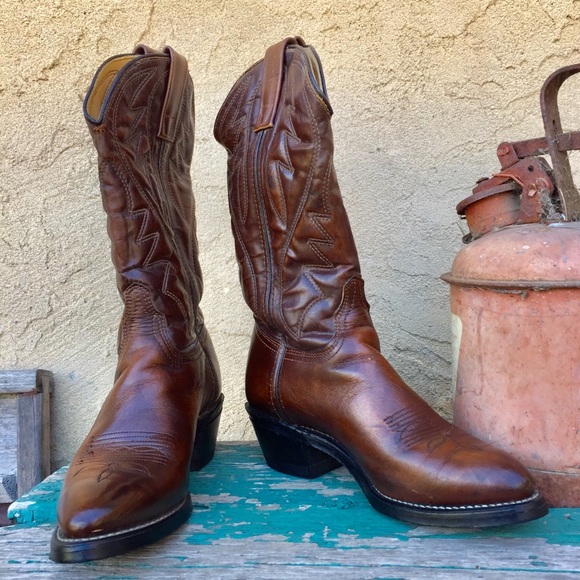Durango Shoes - Durango Vintage Brown Leather Cowboy Boots 7.5M